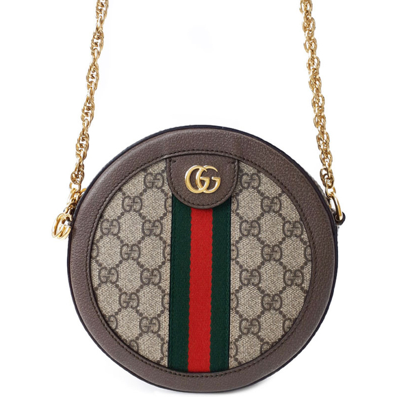 Gucci GG Mini Round Shoulder Bag Chain Shoulder Bag Beige - Picture 1 of 8